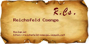 Reichsfeld Csenge névjegykártya